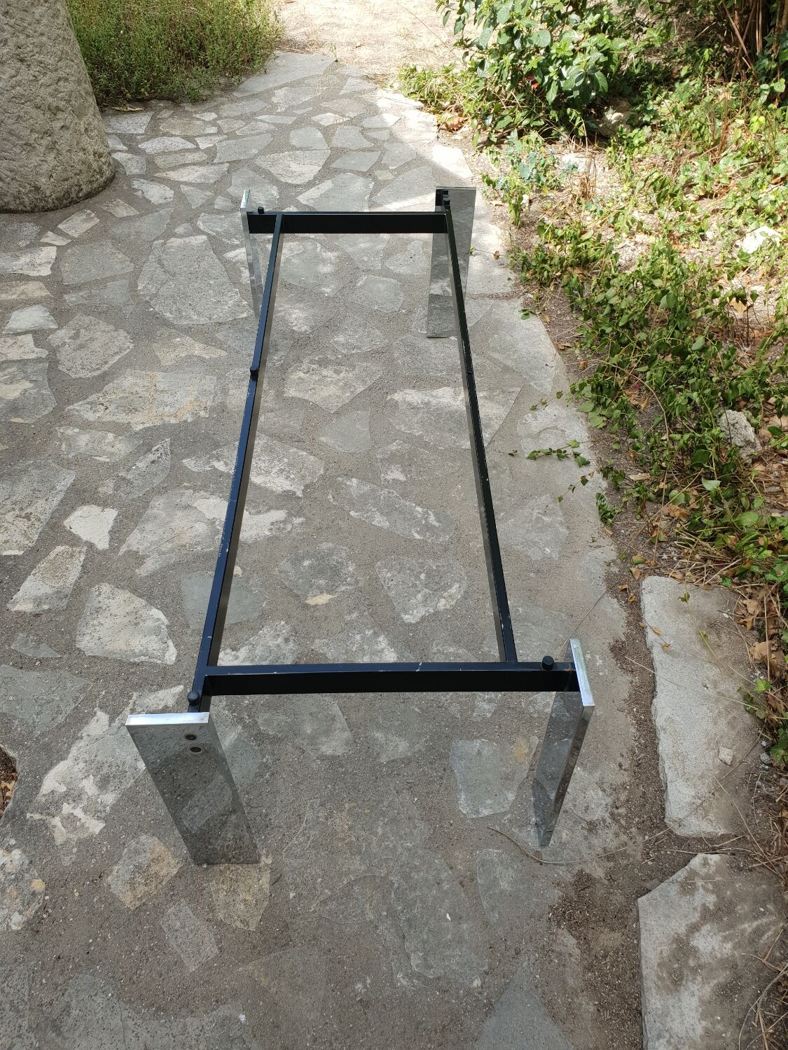 Chrome metal and marble coffee table 1970