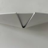 Pair of vintage wall lights, white lacquered metal, France, 1980