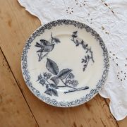 Assiette plate ancienne terre de fer - Onnaing - Décor végétal