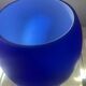 Lampe champignon en pâte de verre bleu et blanc