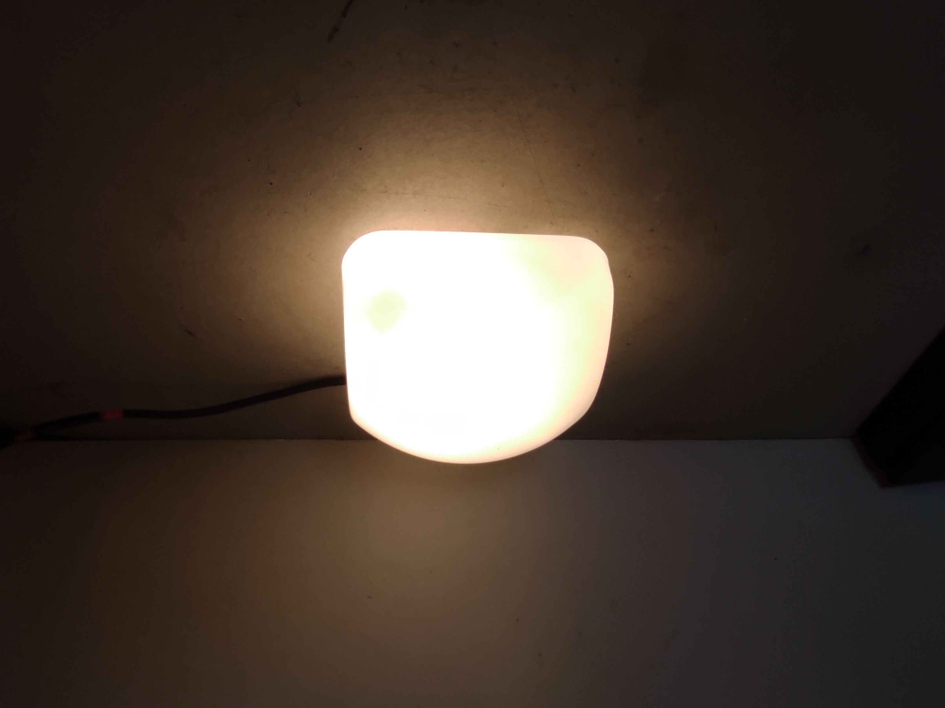 Old ceiling lamp or wall lamp vintage square with white opaline globe 60s