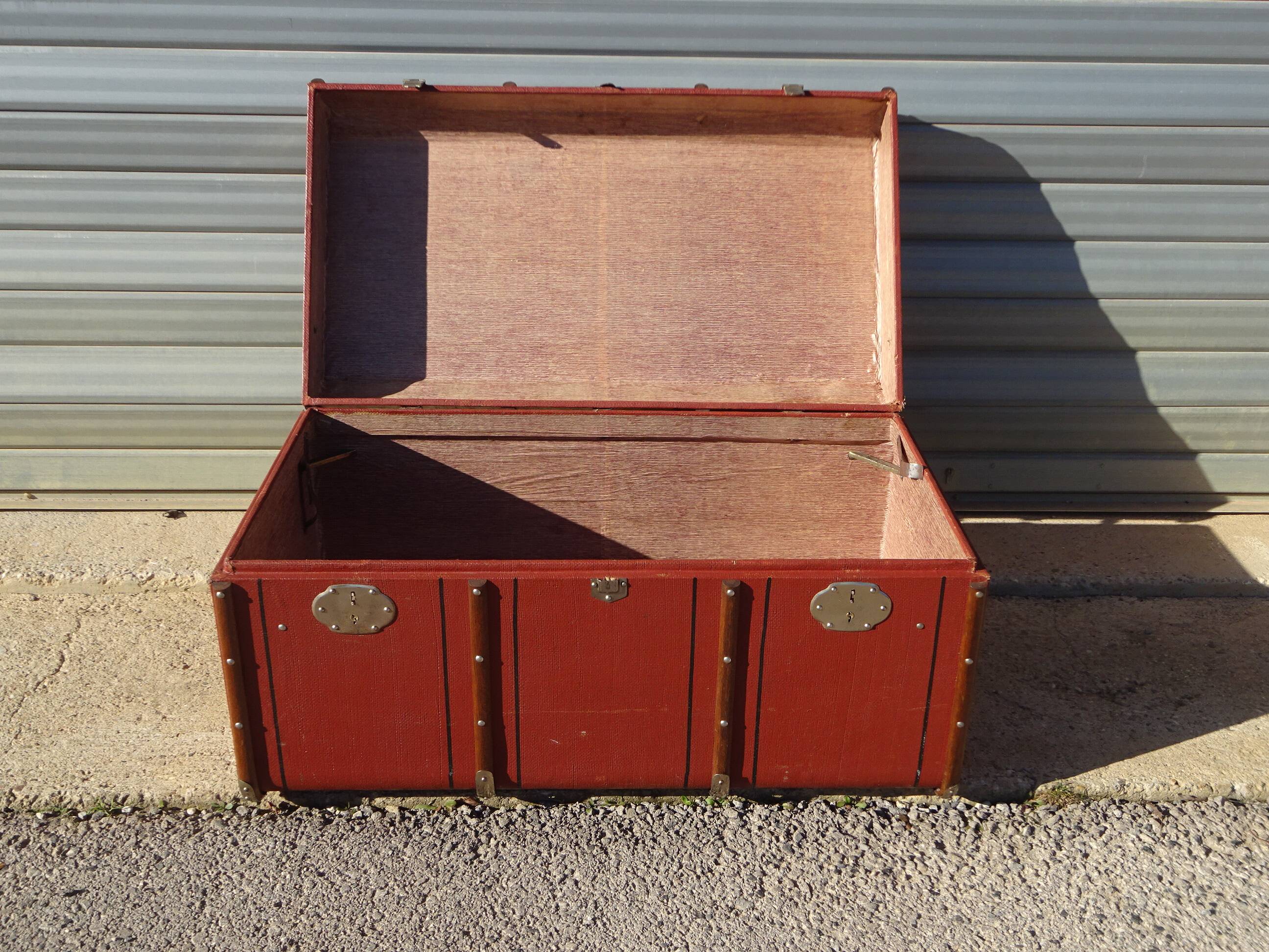 Old curved travel trunk