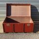 Old curved travel trunk