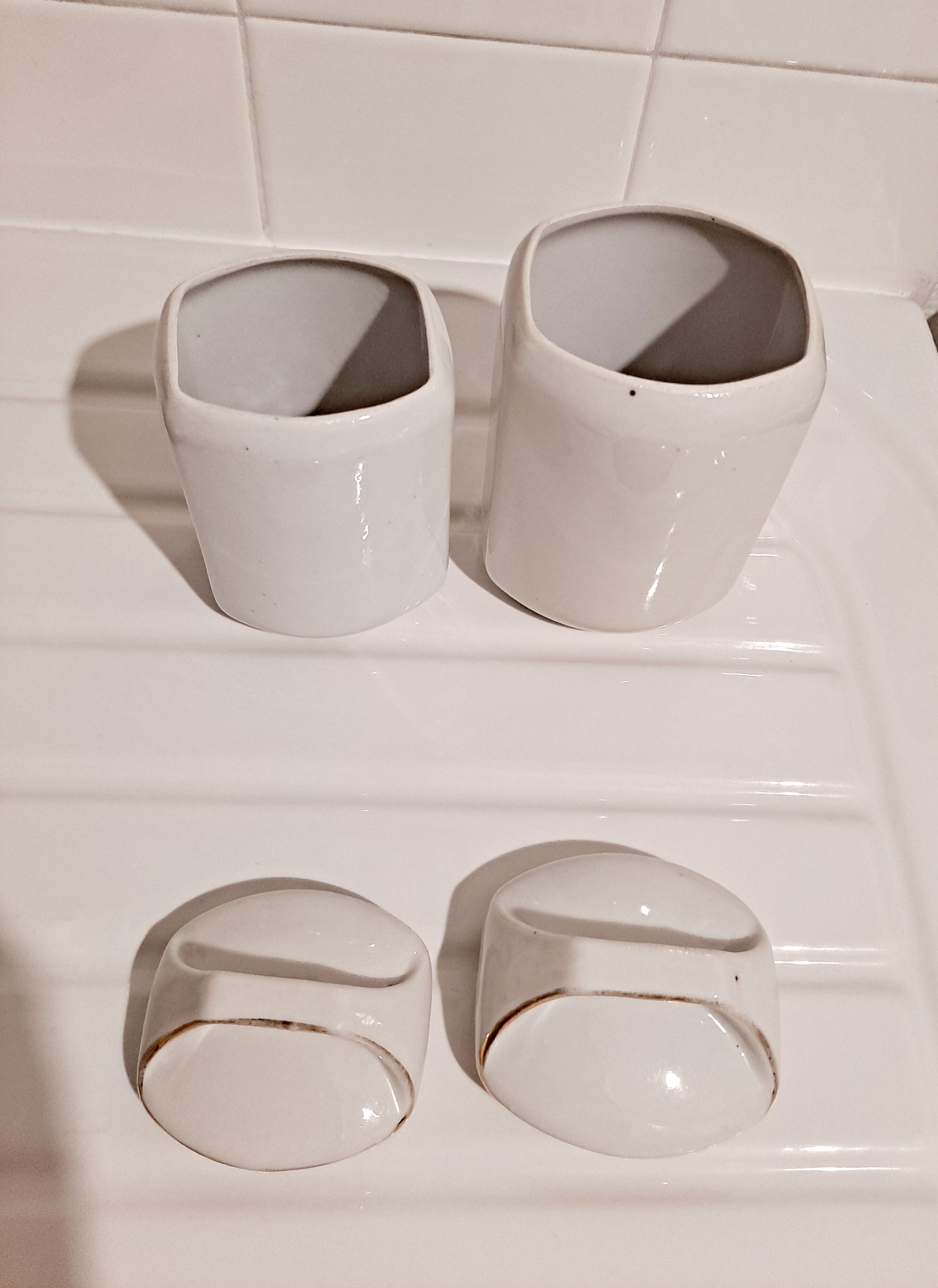 Pair of pretty chicken spice boxes