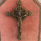 Bronze crucifix on frame