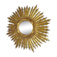 Sun mirror gilded with gold leaf Vintage 50s 42cm