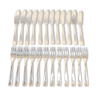 12 fish cutlery knife knife BOULENGER in silver metal Model SUZY