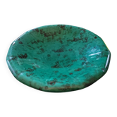 Ceramic bowl with malachite green glaze. 1950s. Ceramic bowl with green glaze.