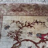 Signed Istanbul silk rug, circa 1920