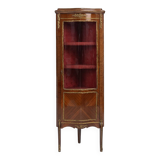 Vitrine d'angle de style Louis XV avec vitre cintrée, vers 1950
