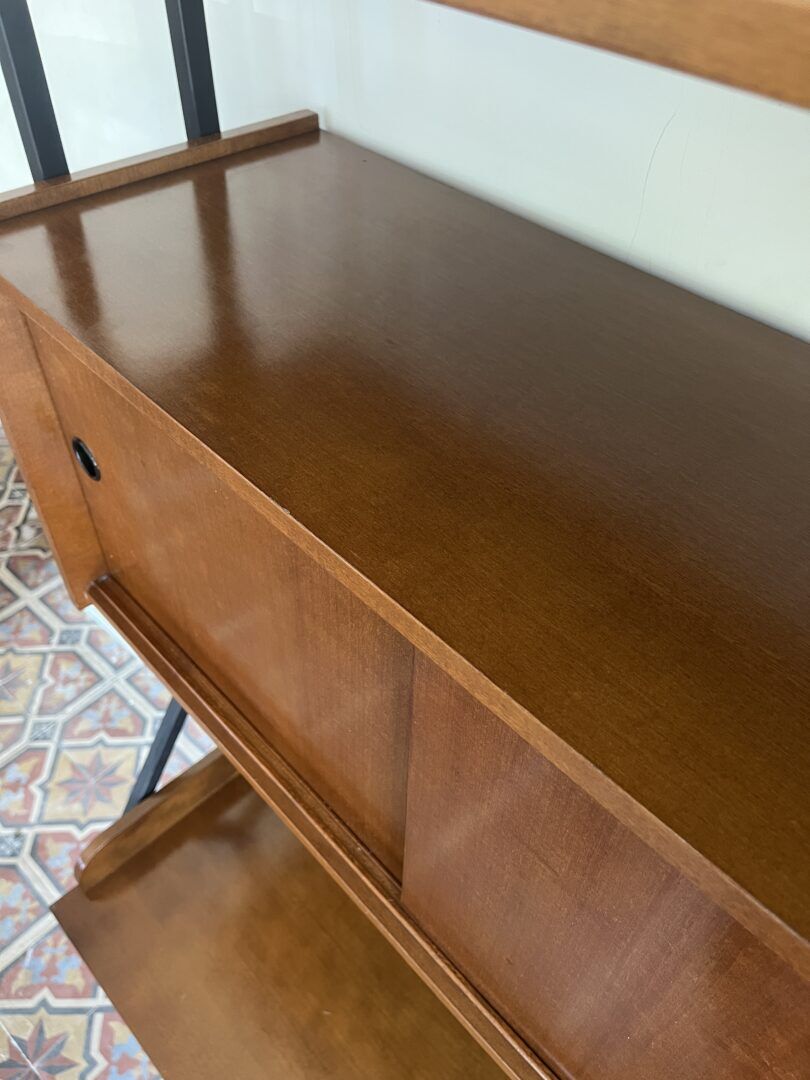 Freestanding wall unit with desk