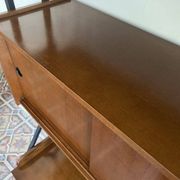 Freestanding wall unit with desk