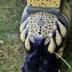 Elephant stool in glazed ceramic in cobalt blue and ivory colors