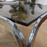 Table basse en verre fumé des années 70