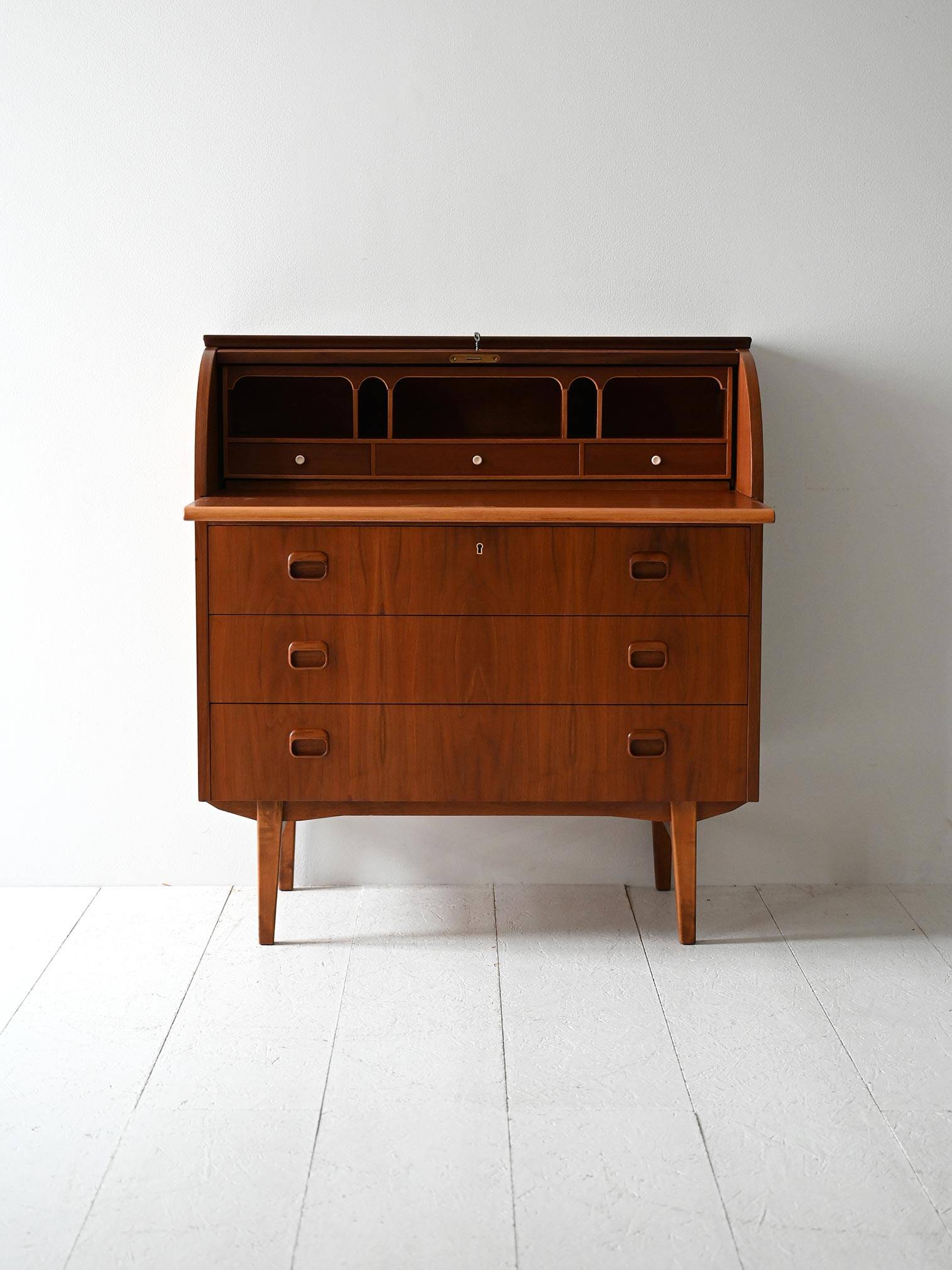 Bureau Secrétaire Vintage Scandinave en Teck