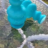 Pair of Space Age lampshades in blue opaline.