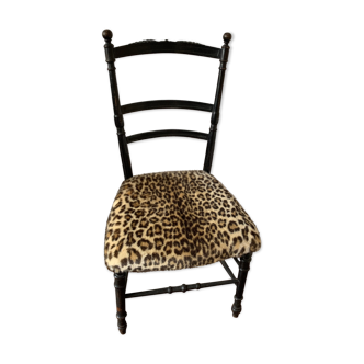 Chaise Napoléon III léopard