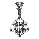 Large 12-light wrought iron hall or living room chandelier. 1960s-70s