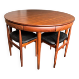 Hans Olsen Roundette teak dining table set, Denmark
