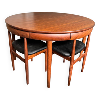 Hans Olsen Roundette teak dining table set, Denmark