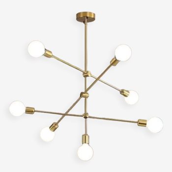 Modern gold sputnik chandelier light fixture 7 light mid century pendant light