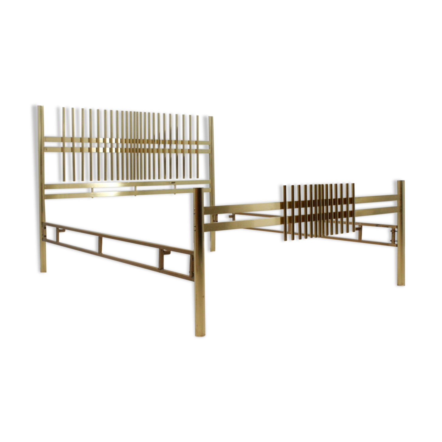 Vintage golden brass bed frigerio 1970s