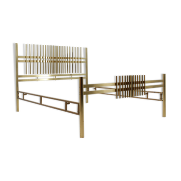 Vintage golden brass bed frigerio 1970s