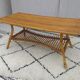 Table basse rotin vintage années 70