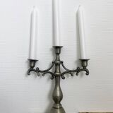 3-arm pewter candle holder / candlestick