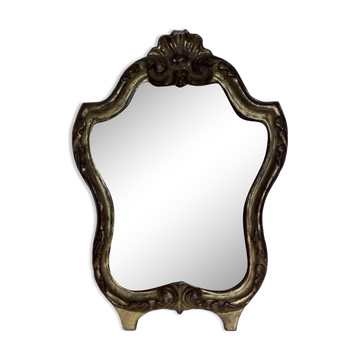 Miroir en bois doré, 32x22 cm