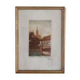 Framed print, Strasbourg Pont du corbeau