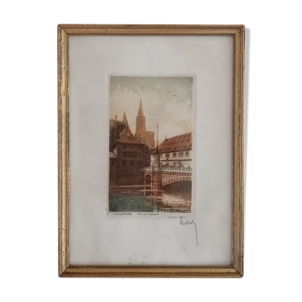 Framed print, Strasbourg Pont du corbeau