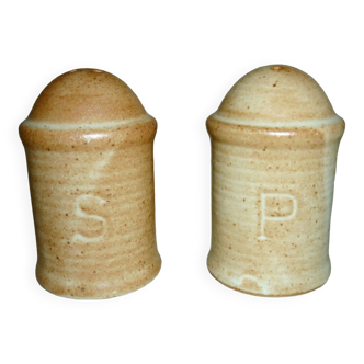 CNP Village stoneware salt and pepper shakers