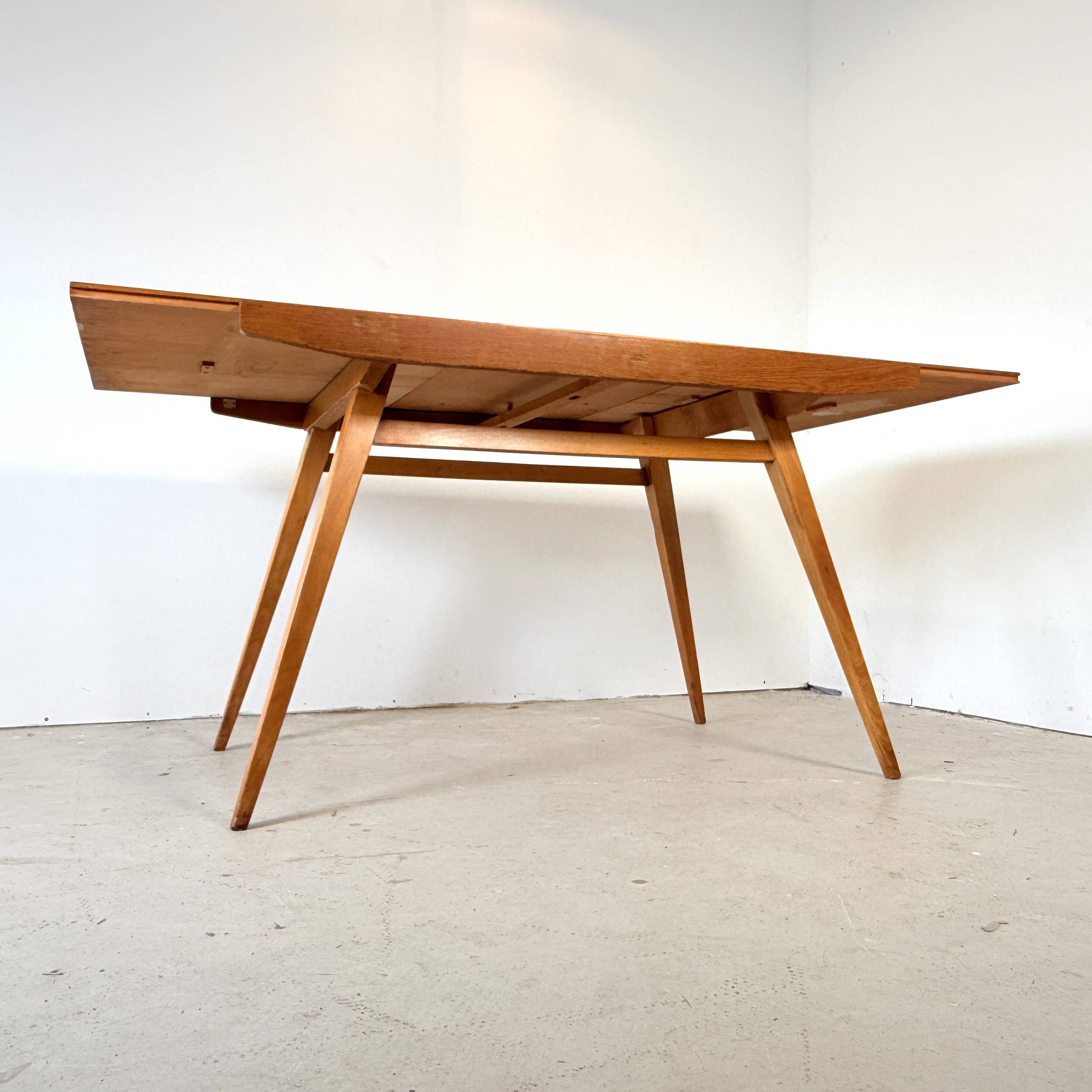Vintage extendable oak table, František Jirák