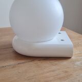 Opaline and wood wall lamp