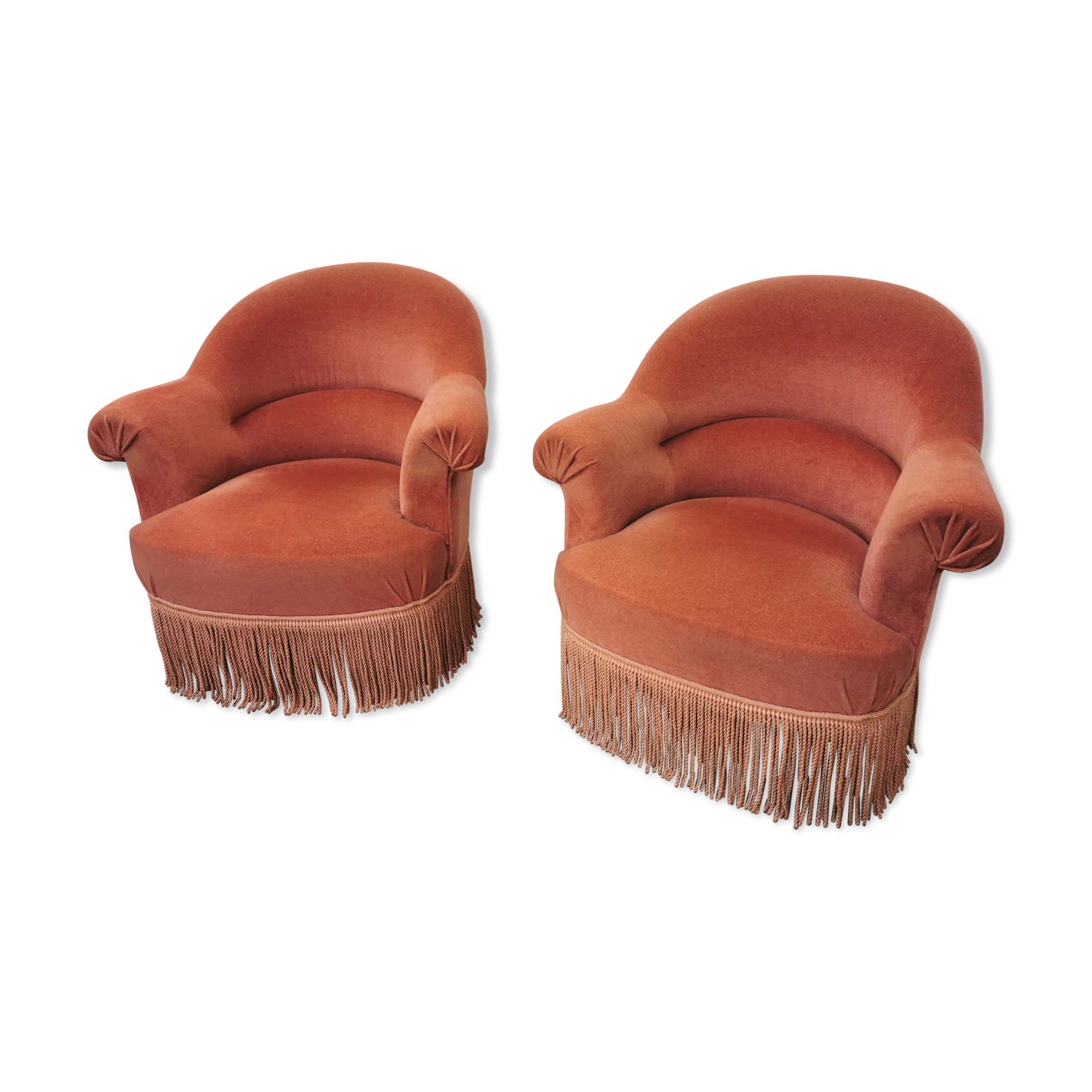 Paire de fauteuils crapaud vintage