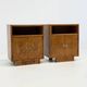Set of two vintage Art Deco bedside tables with burl wood