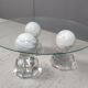 Marble sphere coffee table by Roche Bobois, 1980s