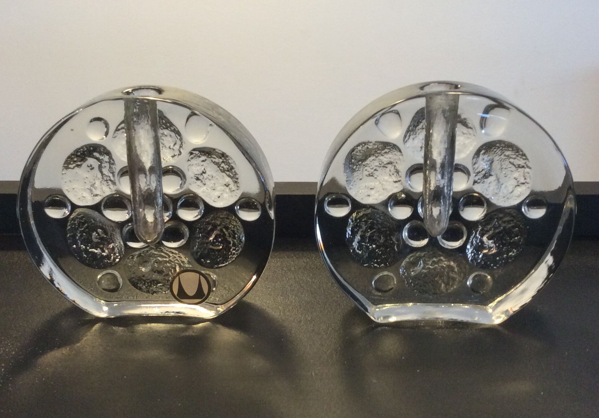 Pair of soliflorous vases Conny Walther for Pukeberg Glasbruck