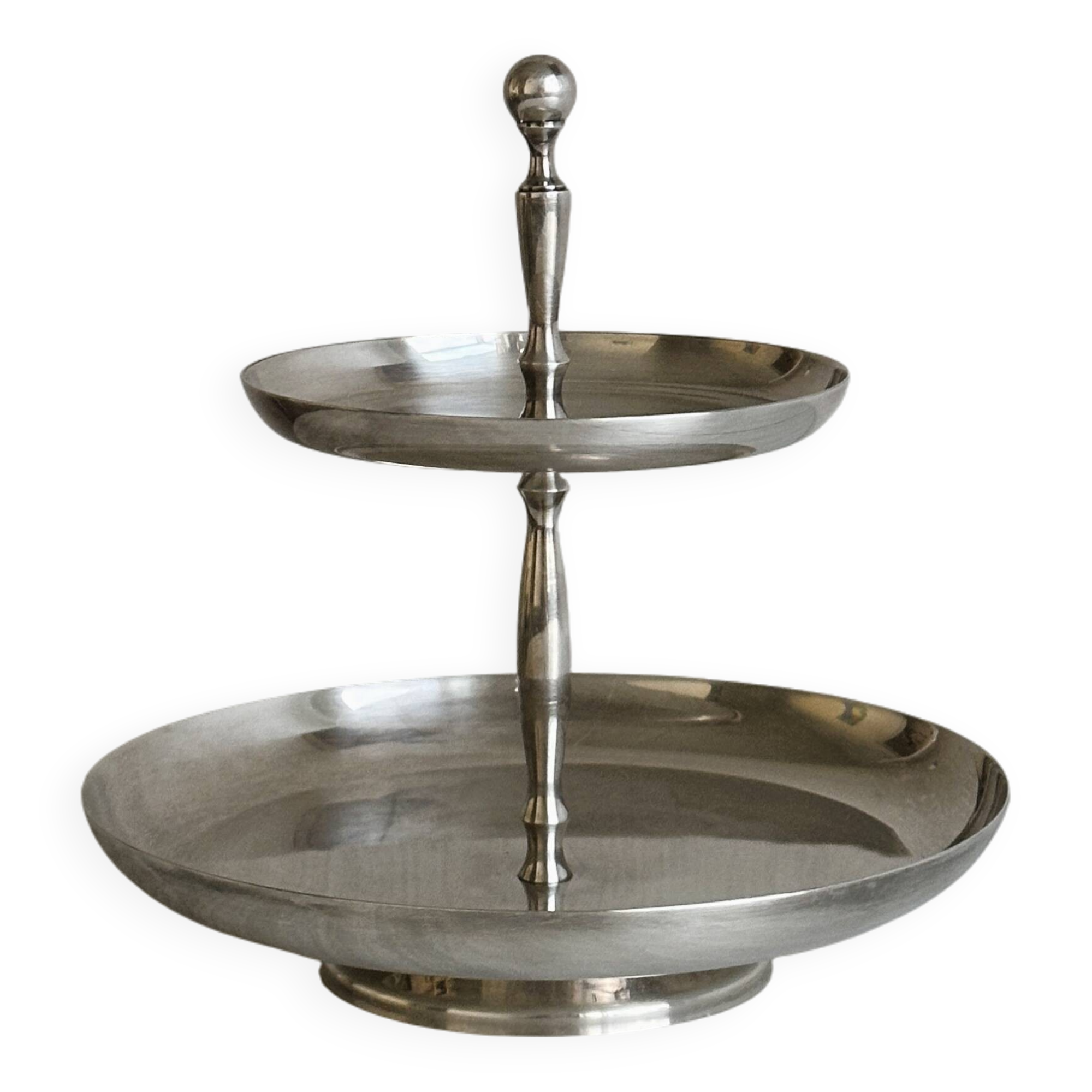 Small silver-plated metal sweets server