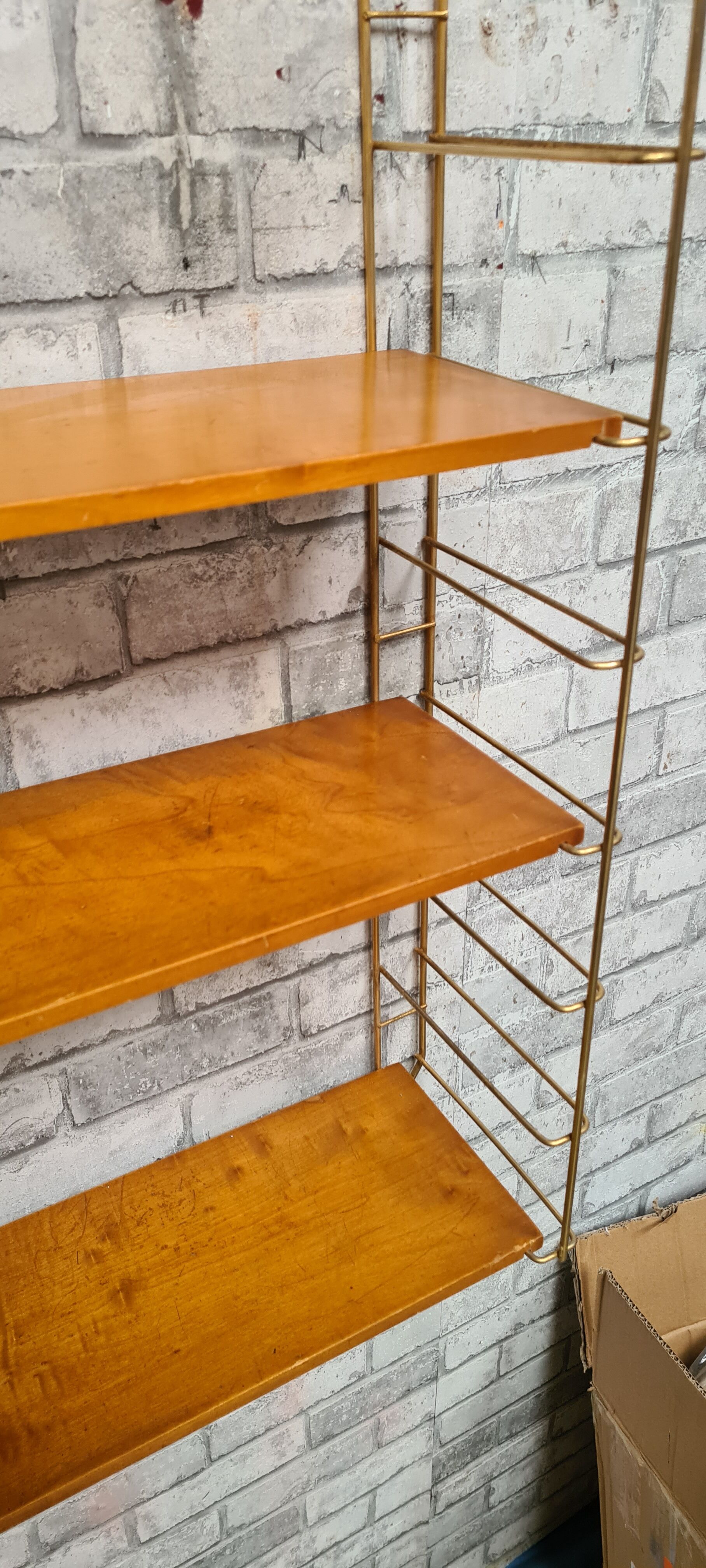 Vintage shelf 1950 in stained wood