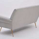 Reupholstered Grey Italian Mid-Century Modern sofa by Gigi Radice for Minotti