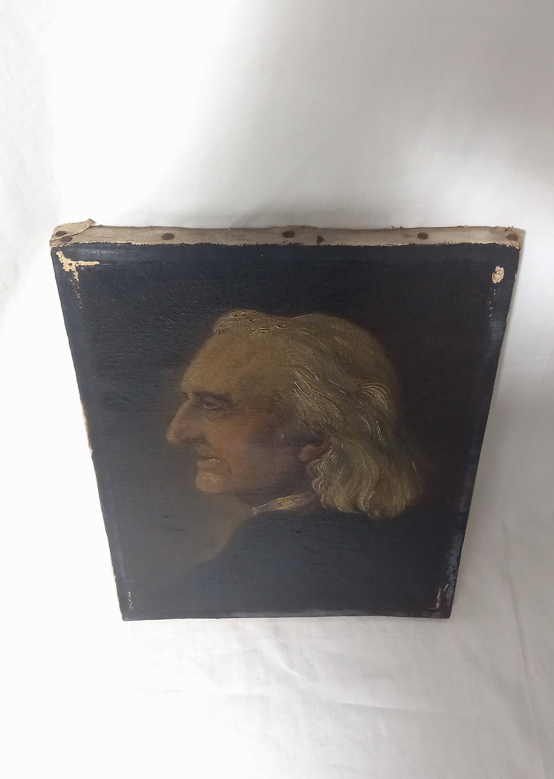 Charismatic Portrait of the Composer Franz Liszt – Oil On Canvas