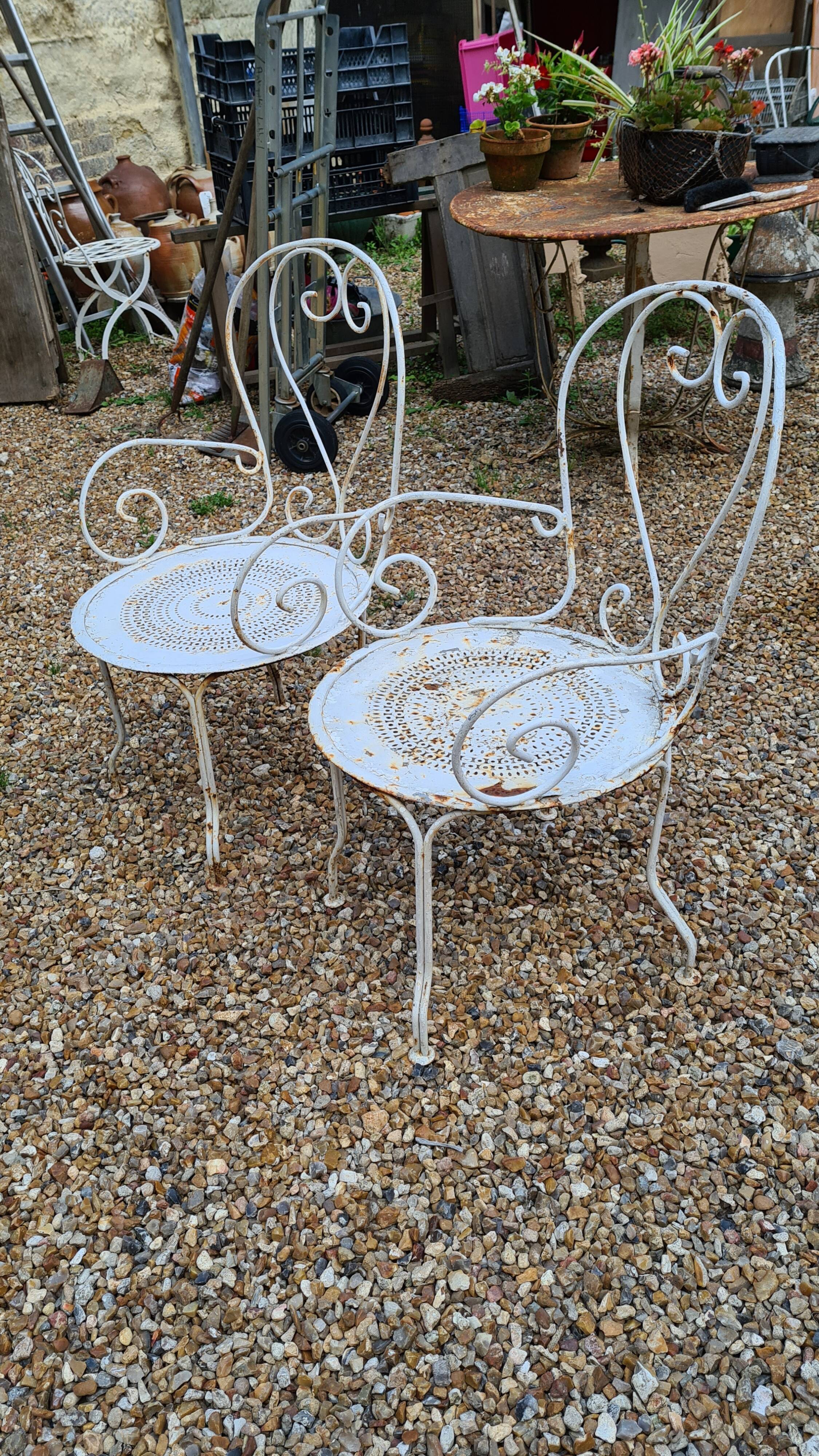 Pair of garden armchairs