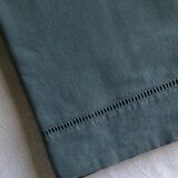 Old linen and cotton sheet tinted in gray green