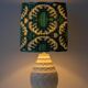 Lampe de table Art déco Charles Catteau Boch Frères  « Ananas » avec abat-jour en soie Ikat neuve
