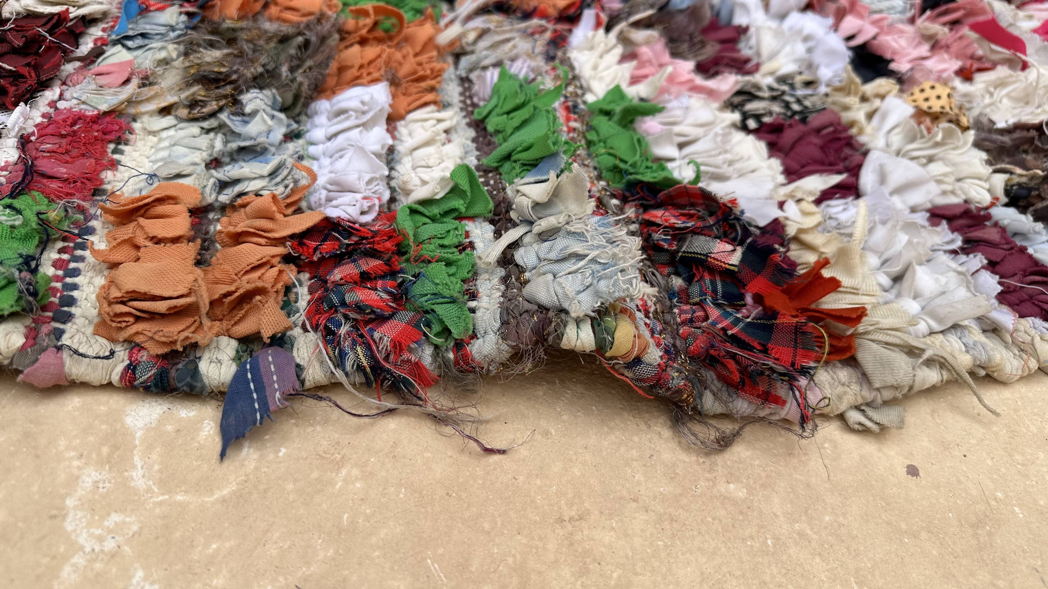 Tapis Berbère Boucherouite coloré - 102 x 239 cm