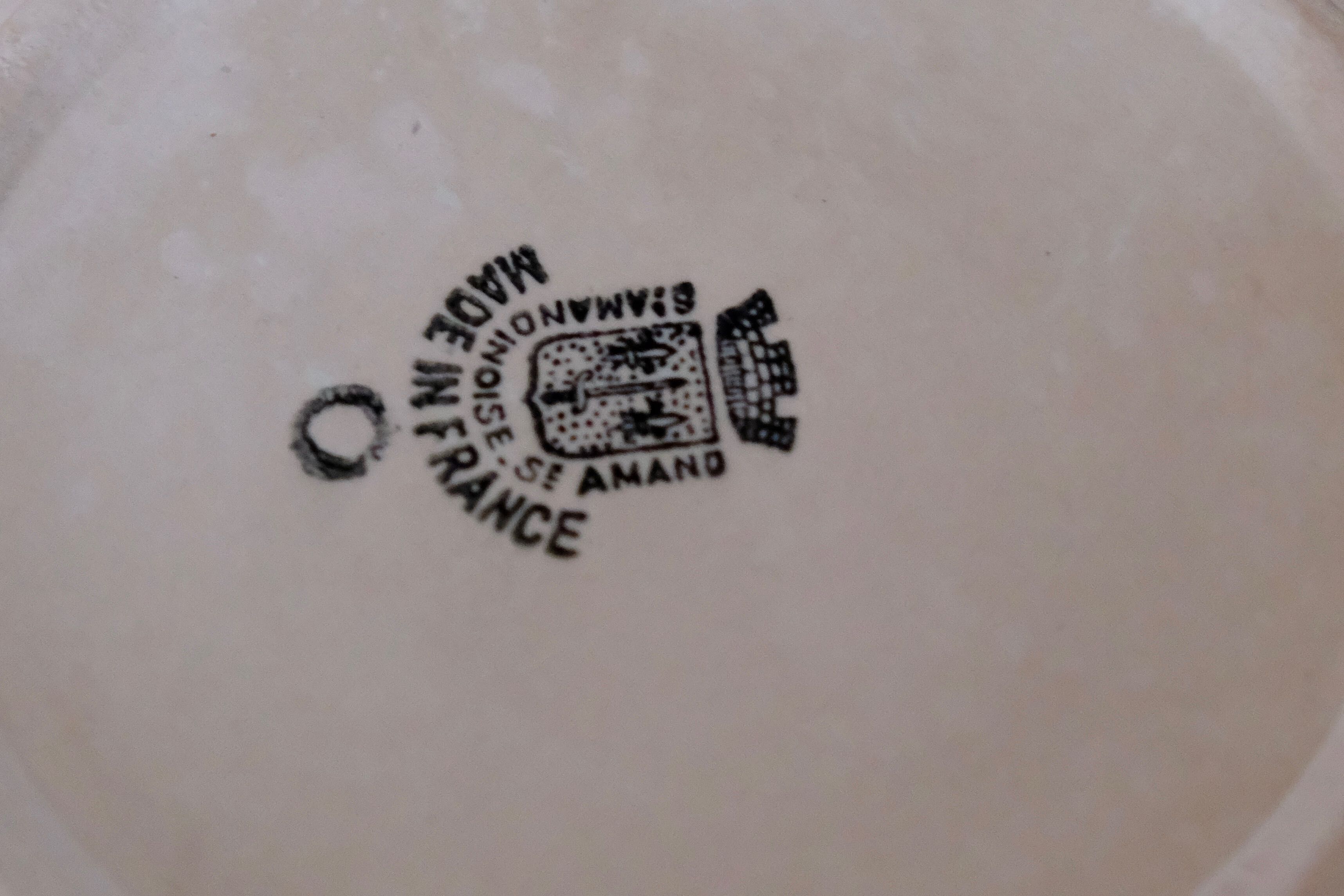 powder pink plate Digoin & Sarreguemines