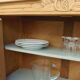 Art Deco sideboard in raw wood with a waxed finish.