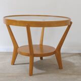 Table basse vitrée entièrement rénovée par Kropacek & Kozelka, 1944